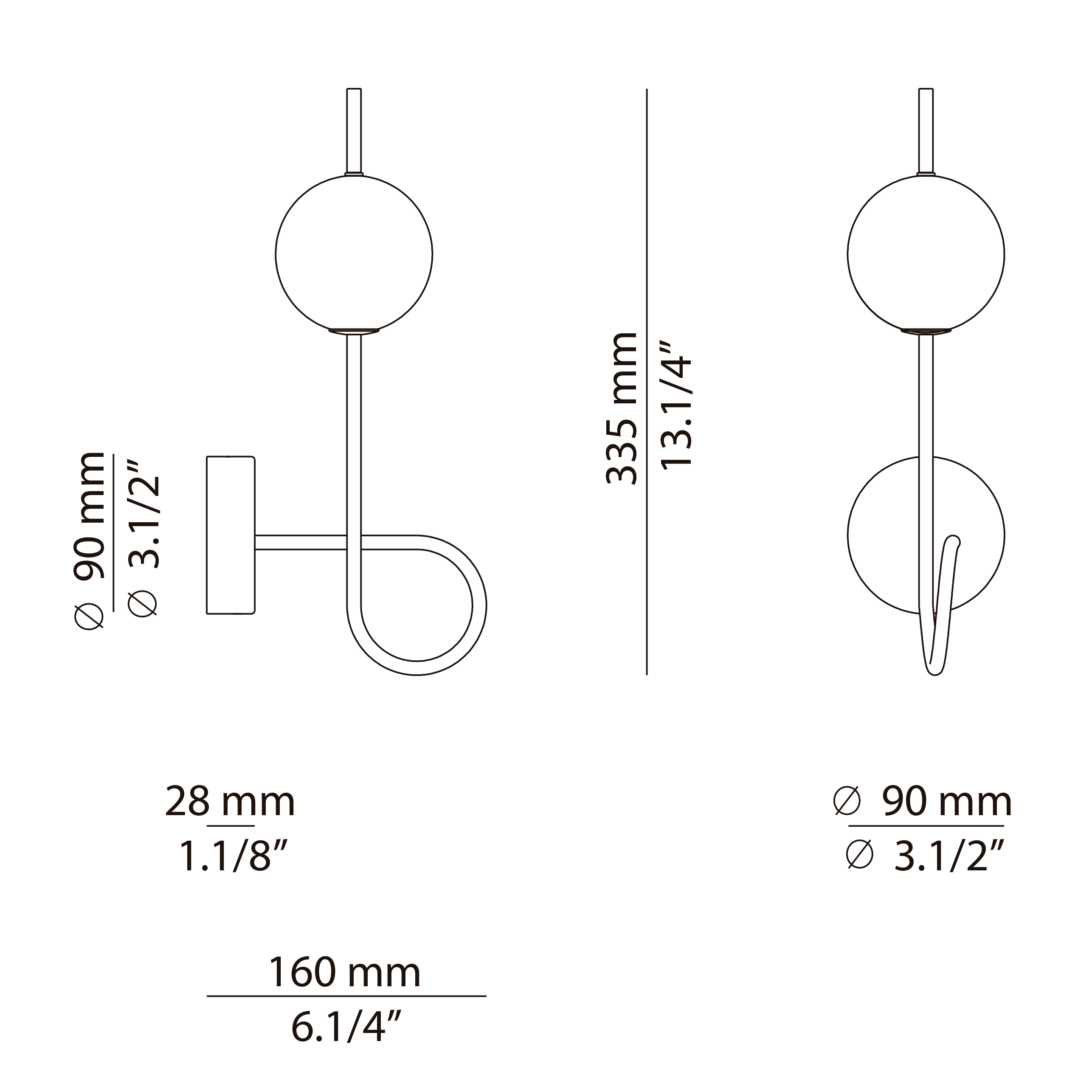 Estiluz - Loop Wall Lights - 4120 - 26 Black