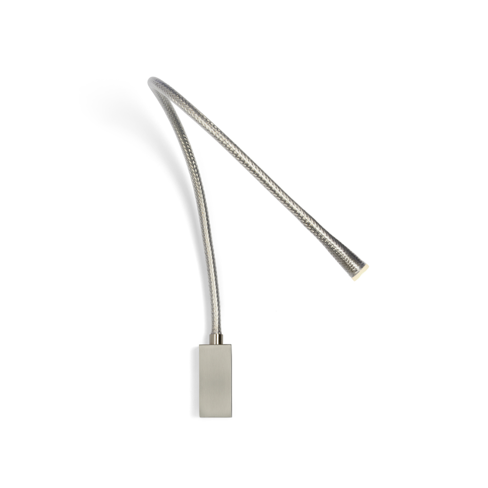 Contardi Lighting Flexiled wall Lamp - l.900 - Satin Nickel - Braided Steel Mesh - Without Switch