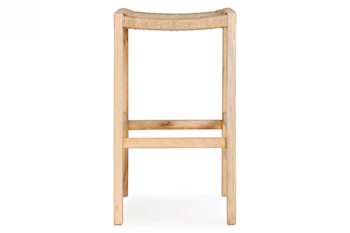 Nkuku - Aamani Mango Wood & Cord Counter Stool - Natural