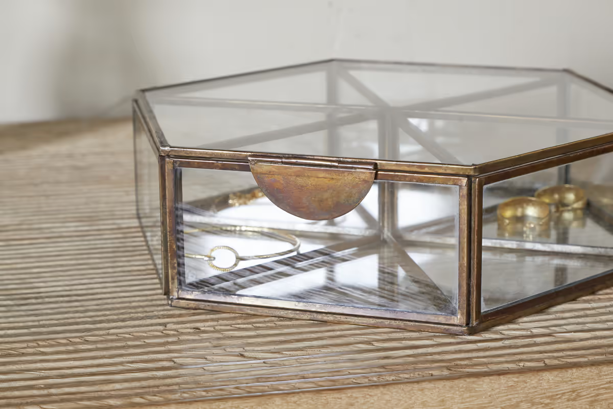 Nkuku - Sitara Jewellery Box - Antique Brass - Large