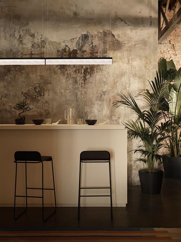 Slamp - Modula Suspension Lamp - Double - Black/Plissé