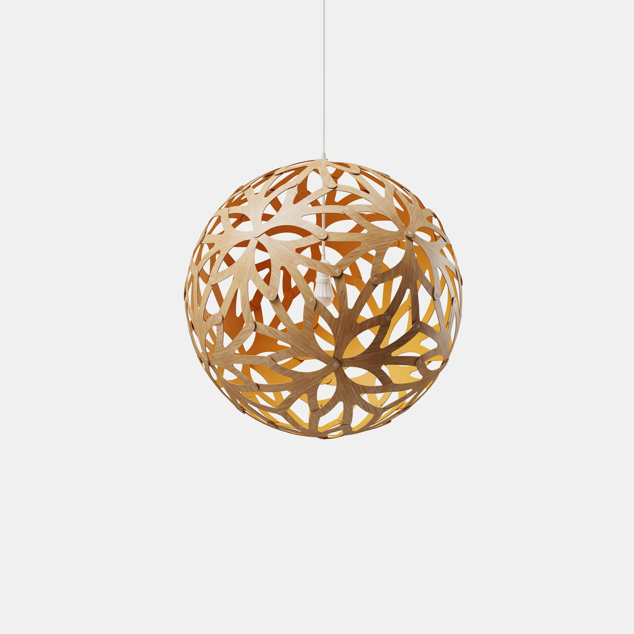 David Trubridge Floral Pendant Light - 400mm (16") - Orange