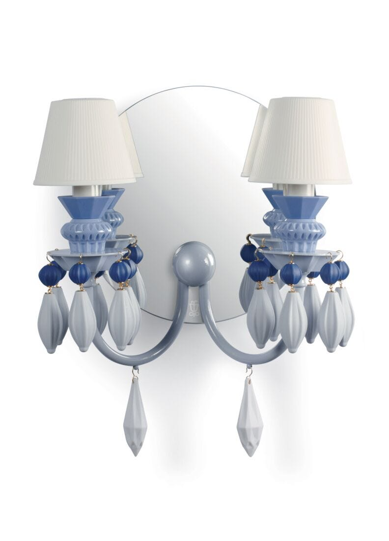 Lladró - Belle de Nuit 2 Lights Wall Sconce - Blue