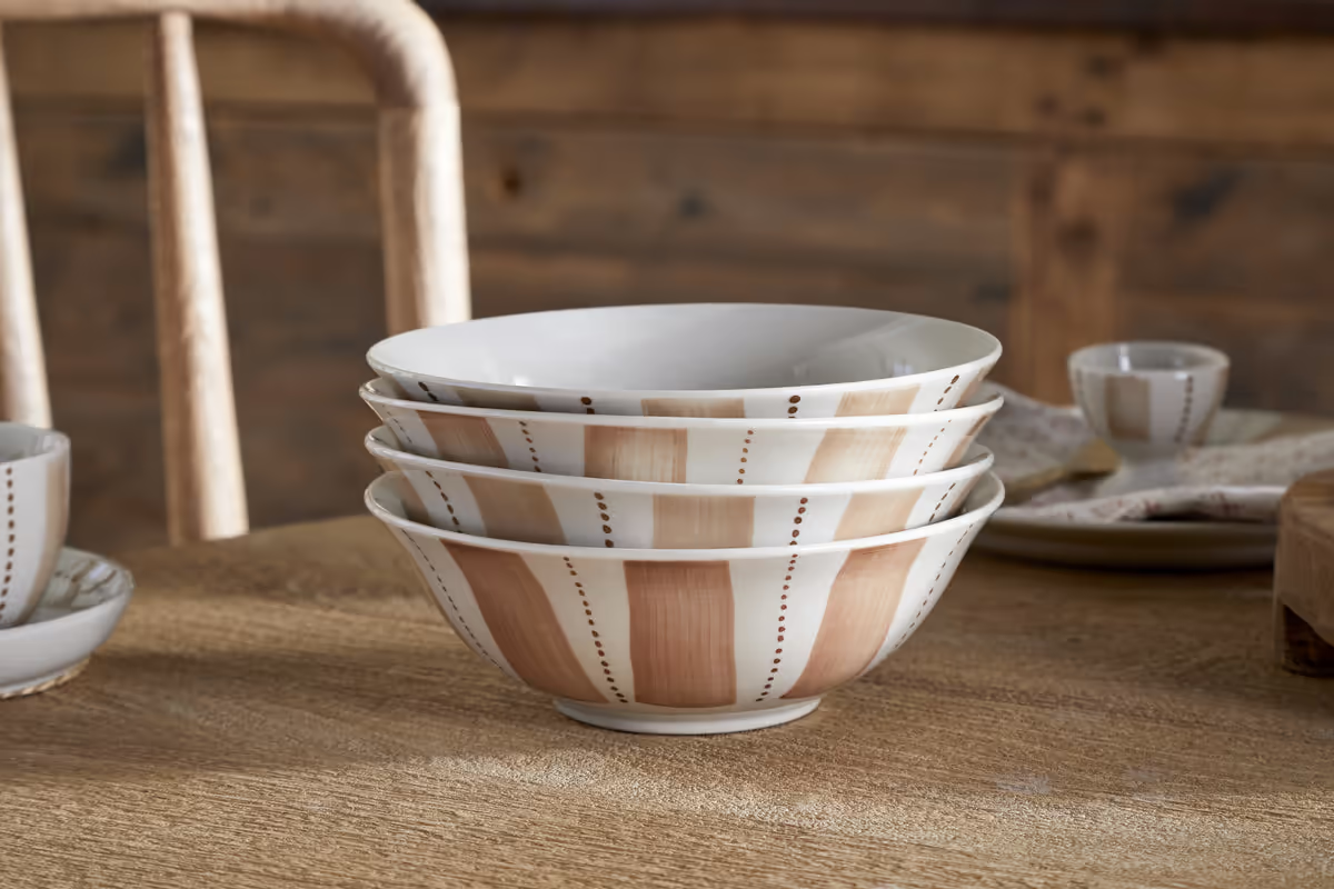 Nkuku - Patthar Cereal Bowl - Cream & Clay