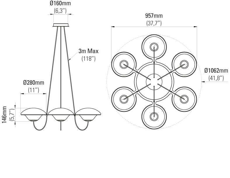 Dcw-Editions - In The Air Pendant Lamp - 6 Pendant