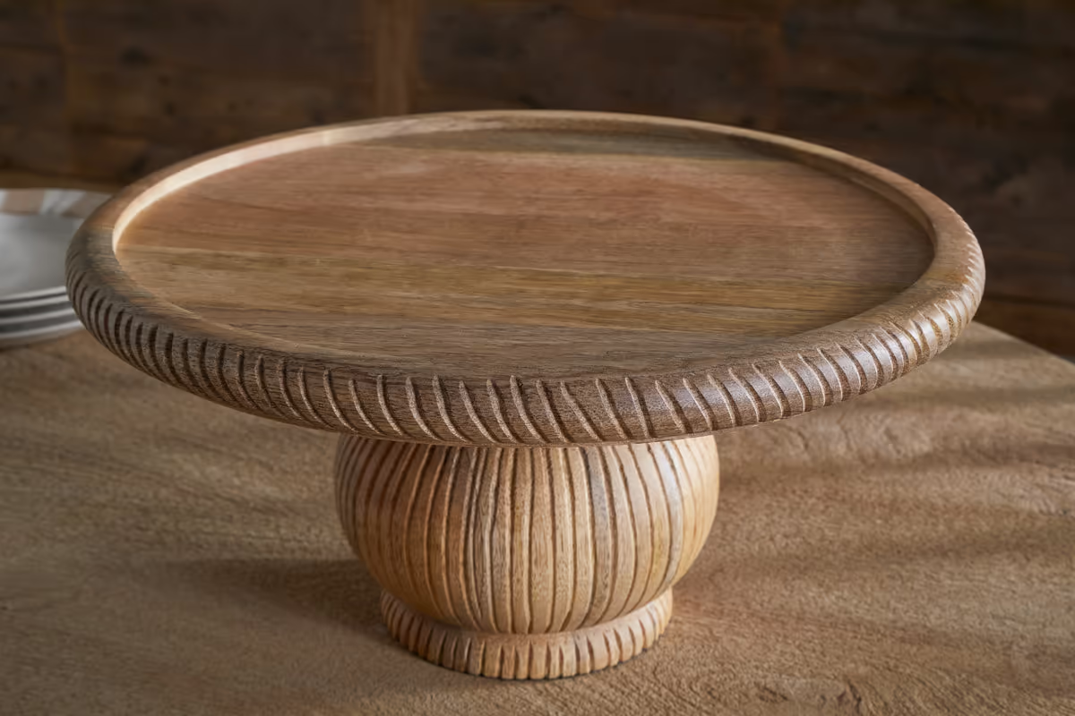 Nkuku - Vivan Glass Cake Stand & Dome - Natural