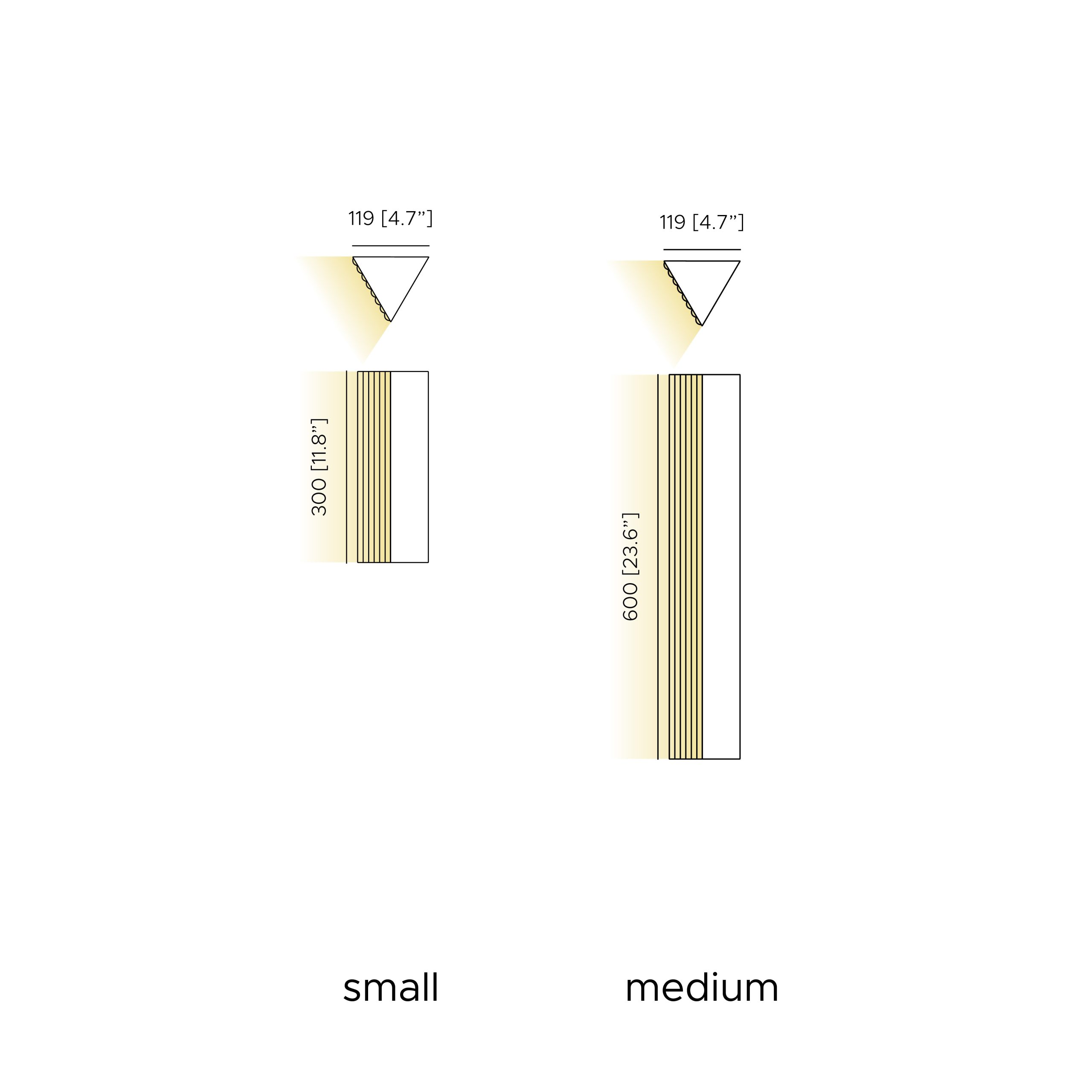 Contardi Lighting Stick Wall Lamp - Medium l.60 - Brushed Bronze-Nickel - Ribbed Plexiglass