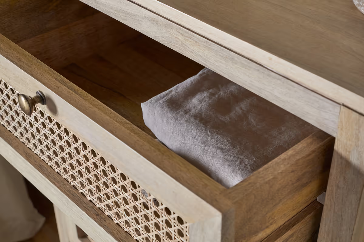 Nkuku - Kanz Mango Wood Tall Boy Chest of Drawers - Natural