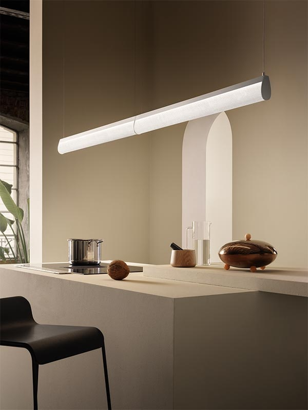 Slamp - Modula Suspension Lamp - Double - Black/Plissé