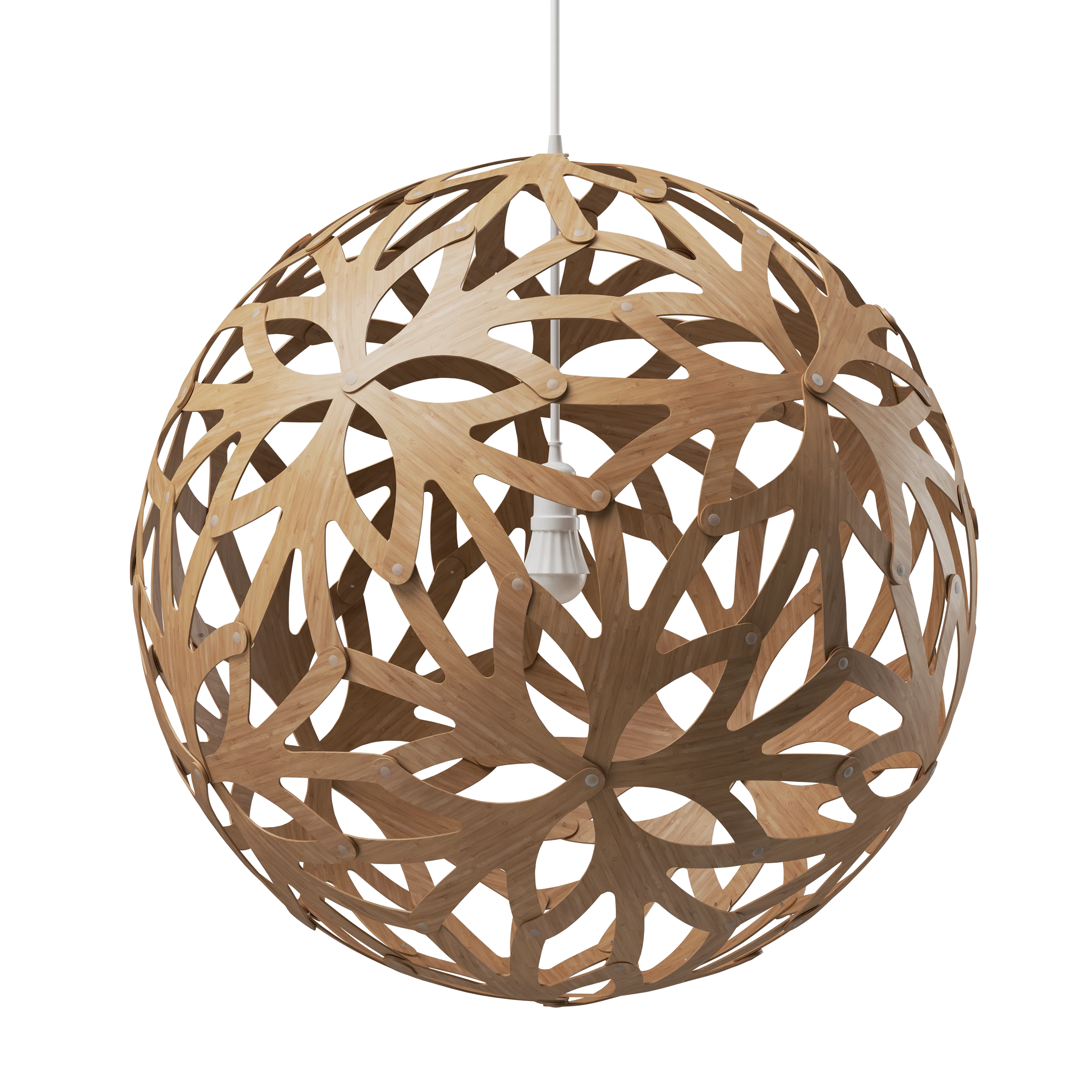 David Trubridge Floral Pendant Light - 1600mm (63") - Bamboo