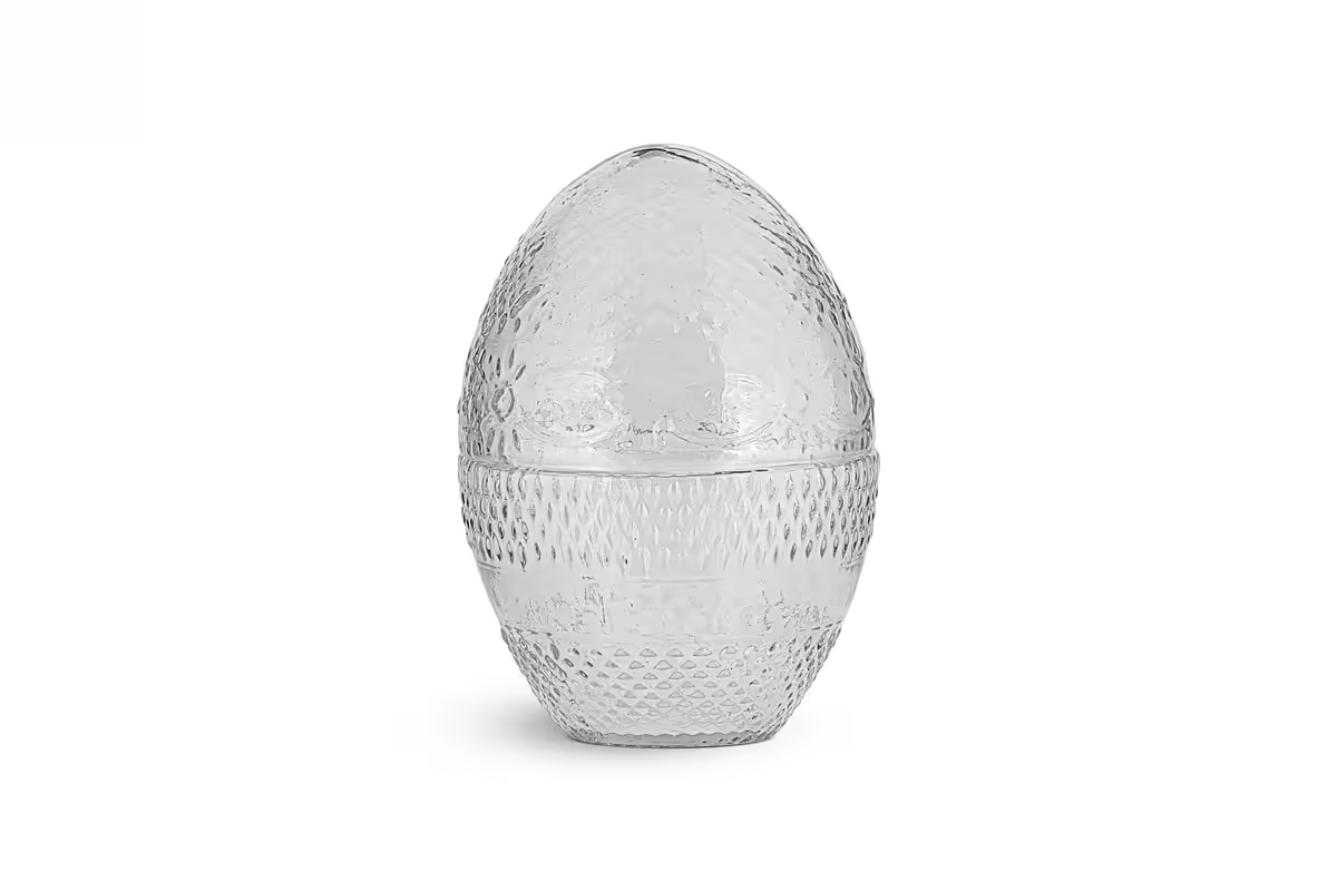 Nkuku - Essan Recycled Glass Opening Egg - Clear - Small
