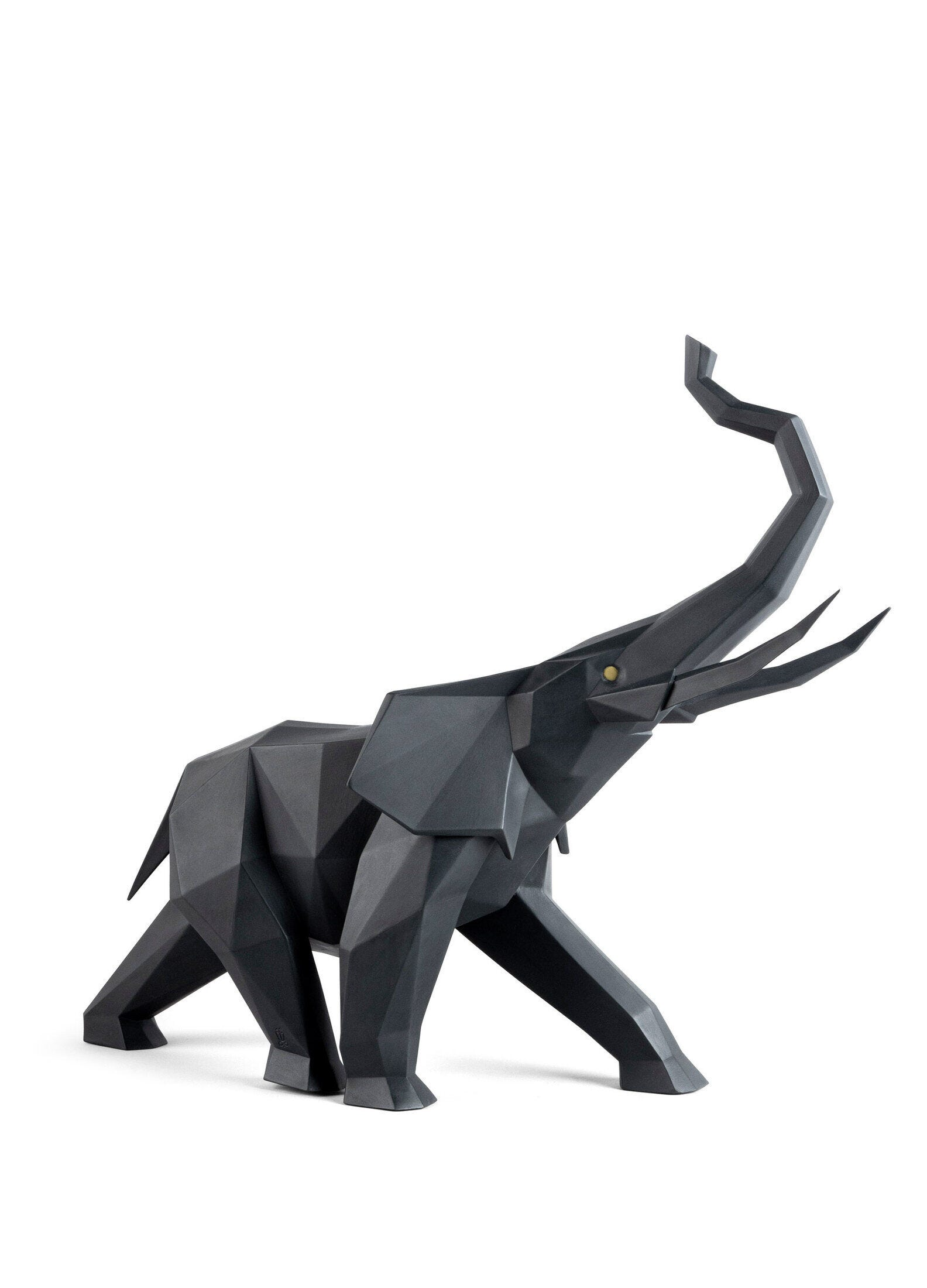 Lladró - Elephant Sculpture - Black matte