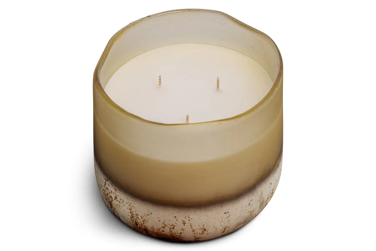 Nkuku - Oakmoss & Rose 3 Wick Scented Candle - Yellow