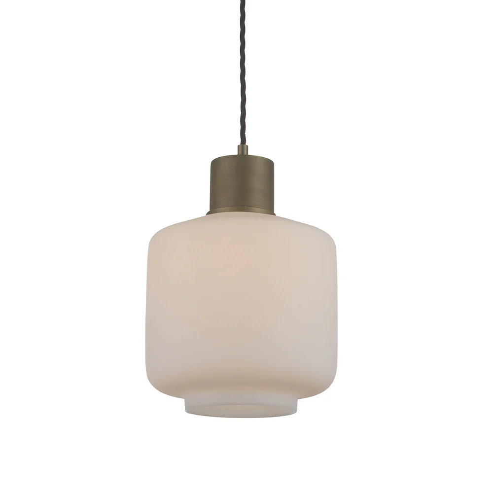 Northern Light - Warner Pendant Ceiling Lights -  Opal Matt Brass Medium Finish - Matt Opal Glass Shade