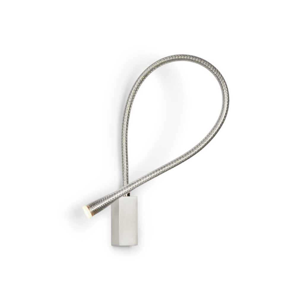 Contardi Lighting Flexiled wall Lamp - l.900 - Satin Nickel - Braided Steel Mesh - Without Switch