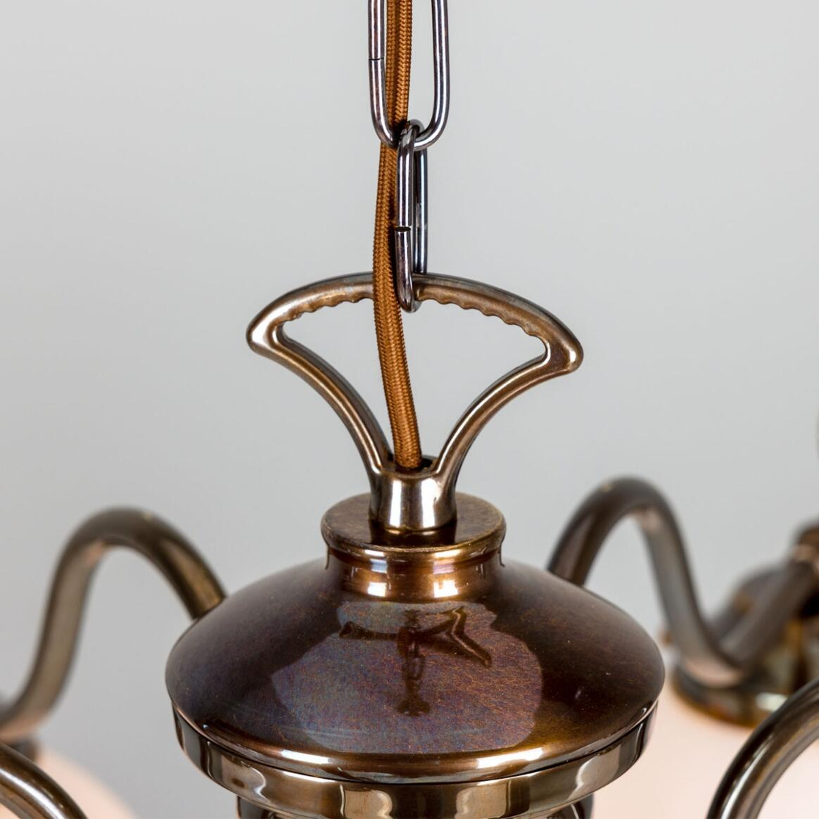 Mullan Kilturk Traditional Chandelier with Opal Glass Globes Six-Light - Antique Brass Finish