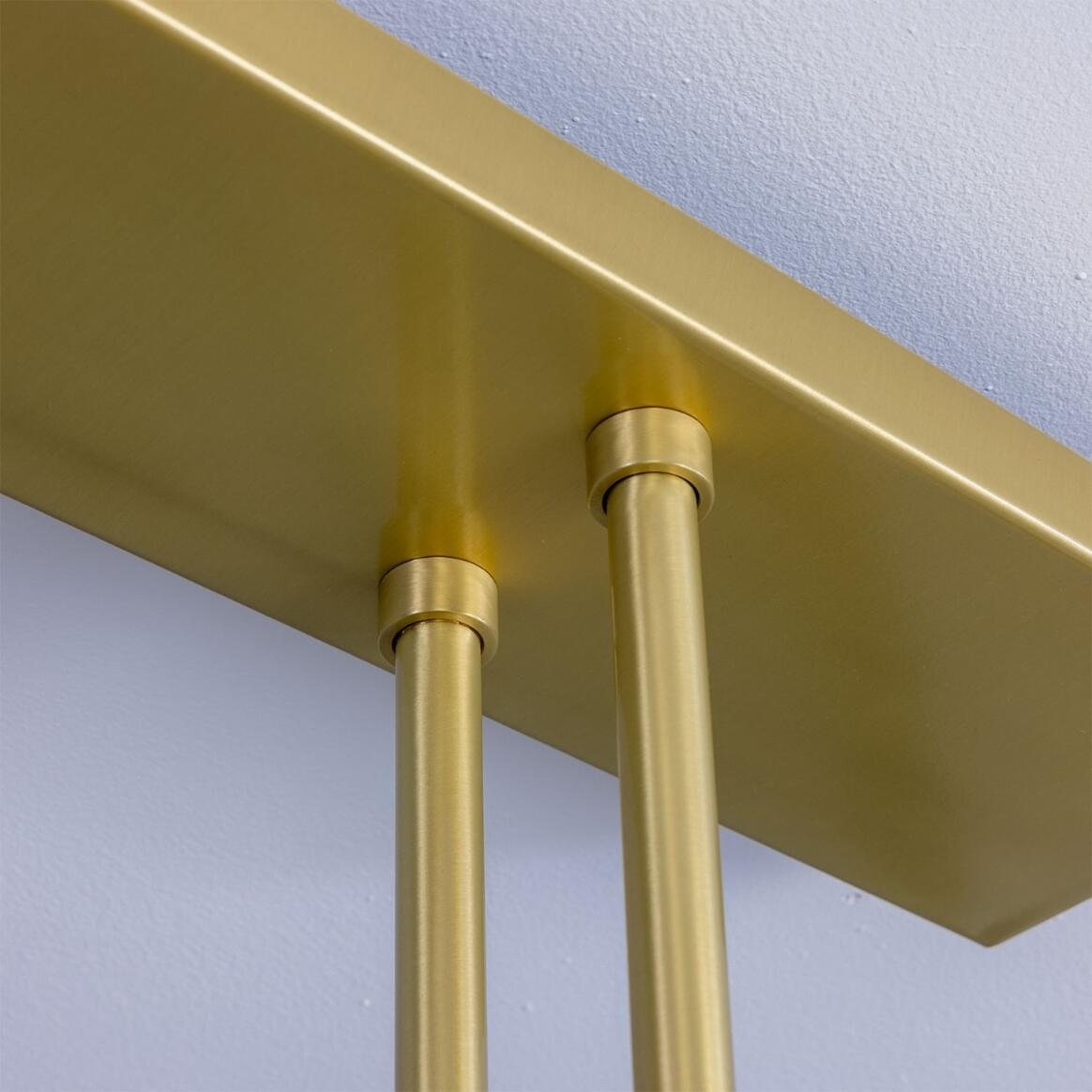 Mullan Lestrade Prismatic Linear Brass Island Chandelier 192cm IP20 - Satin Brass Finish