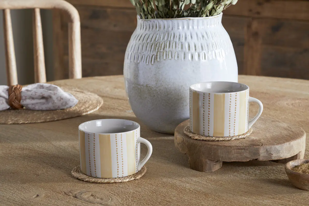 Nkuku - Patthar Mug - Cream & Sand - Large (Set of 2)