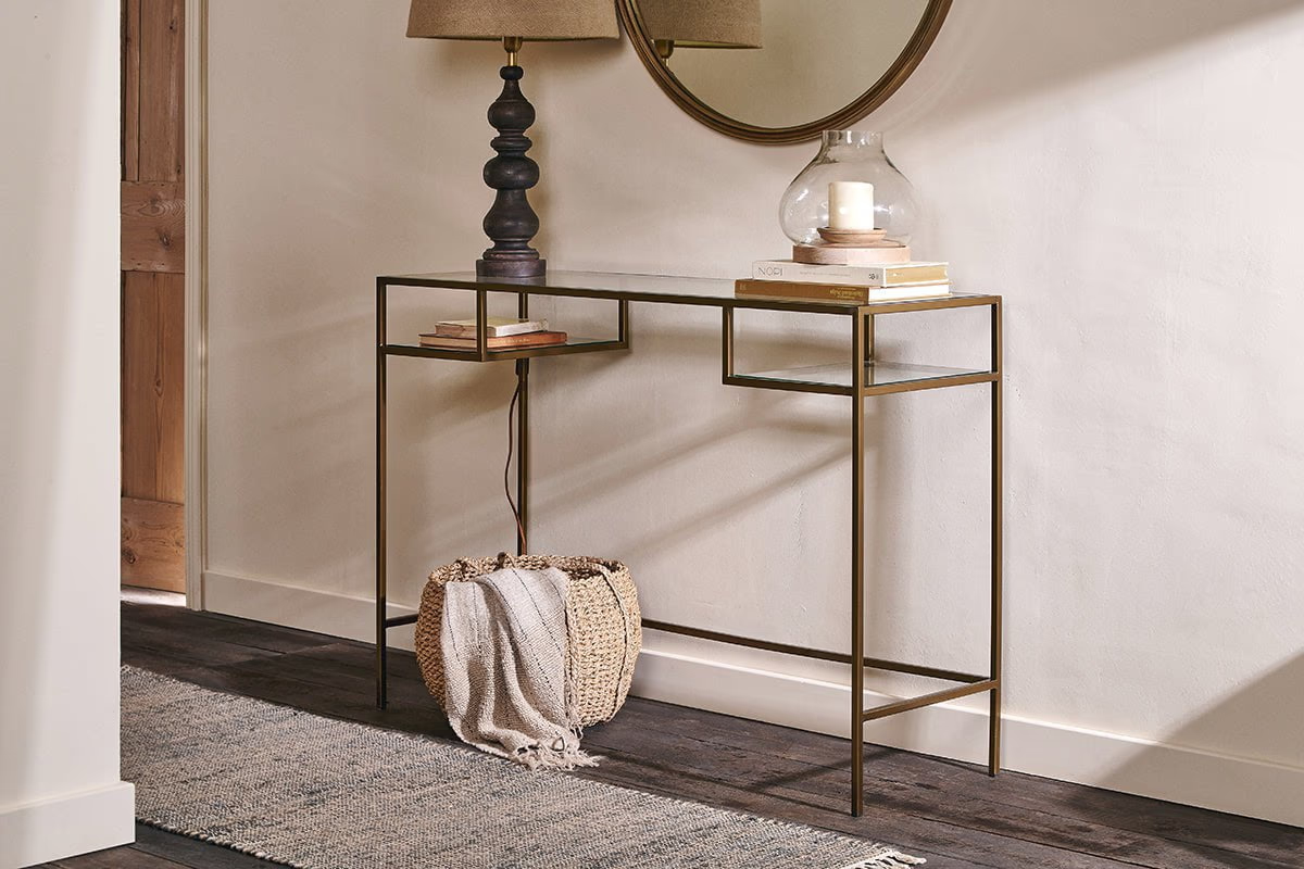 Nkuku - Nakuru Iron & Glass Console Table
