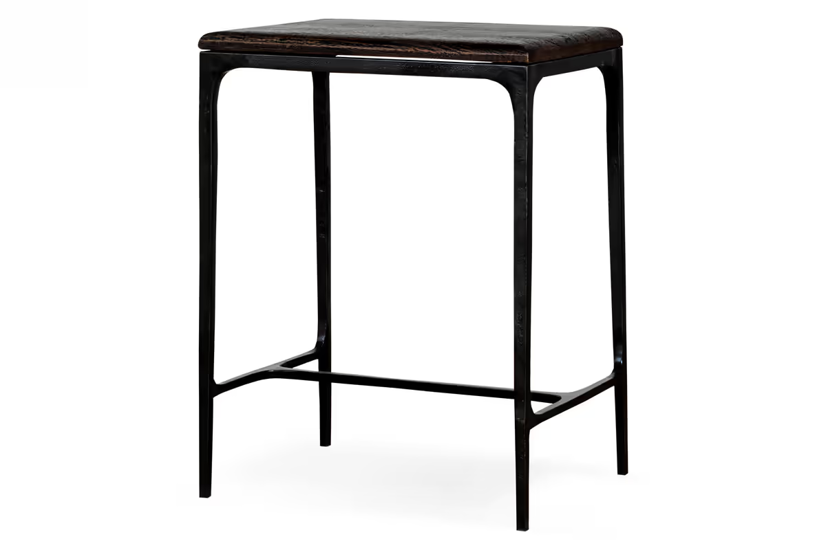 Nkuku - Sita Reclaimed Wood & Iron Side Table - Chocolate Brown