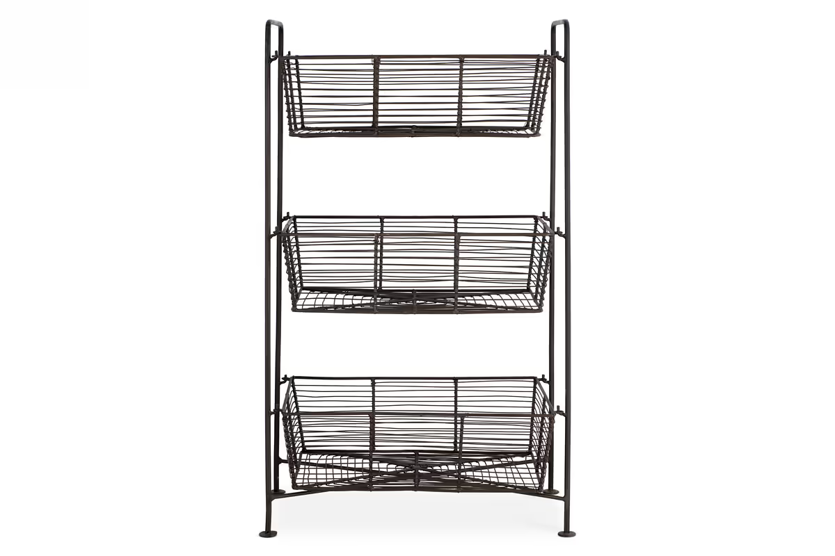 Nkuku - Inkollu Three Tier Storage Stand - Antiqued Brass