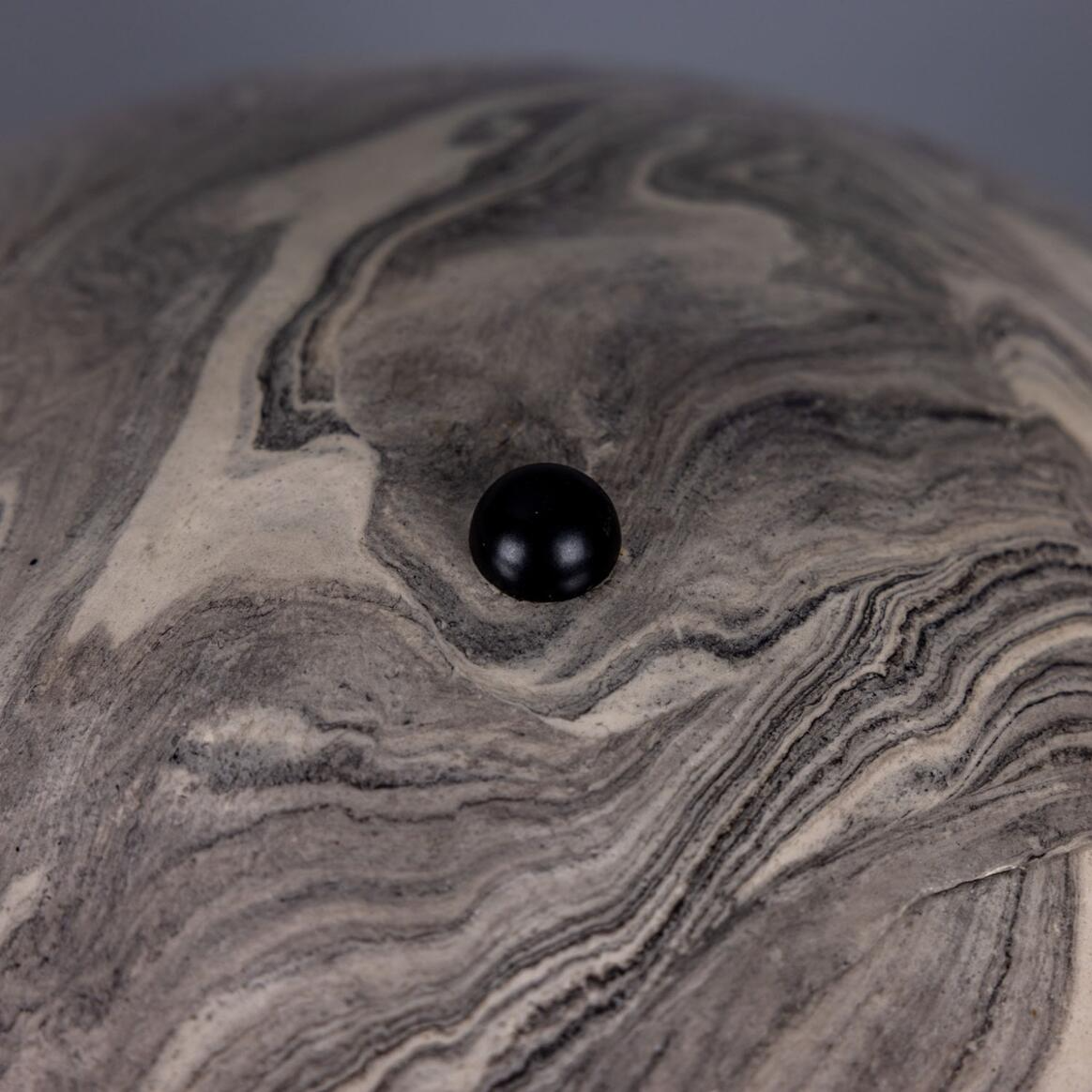 Mullan Amanita Large Marbled Ceramic Mushroom Table Lamp - Powder Coated Matte Black
