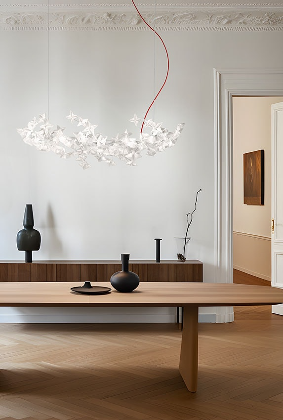 Slamp - Hanami Suspension Lamp - Small - Prisma - Red Wire