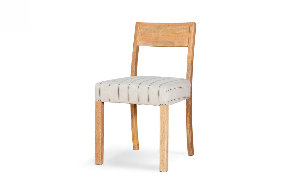 Nkuku - Nidhi Linen Upholstered Dining Chair - Natural