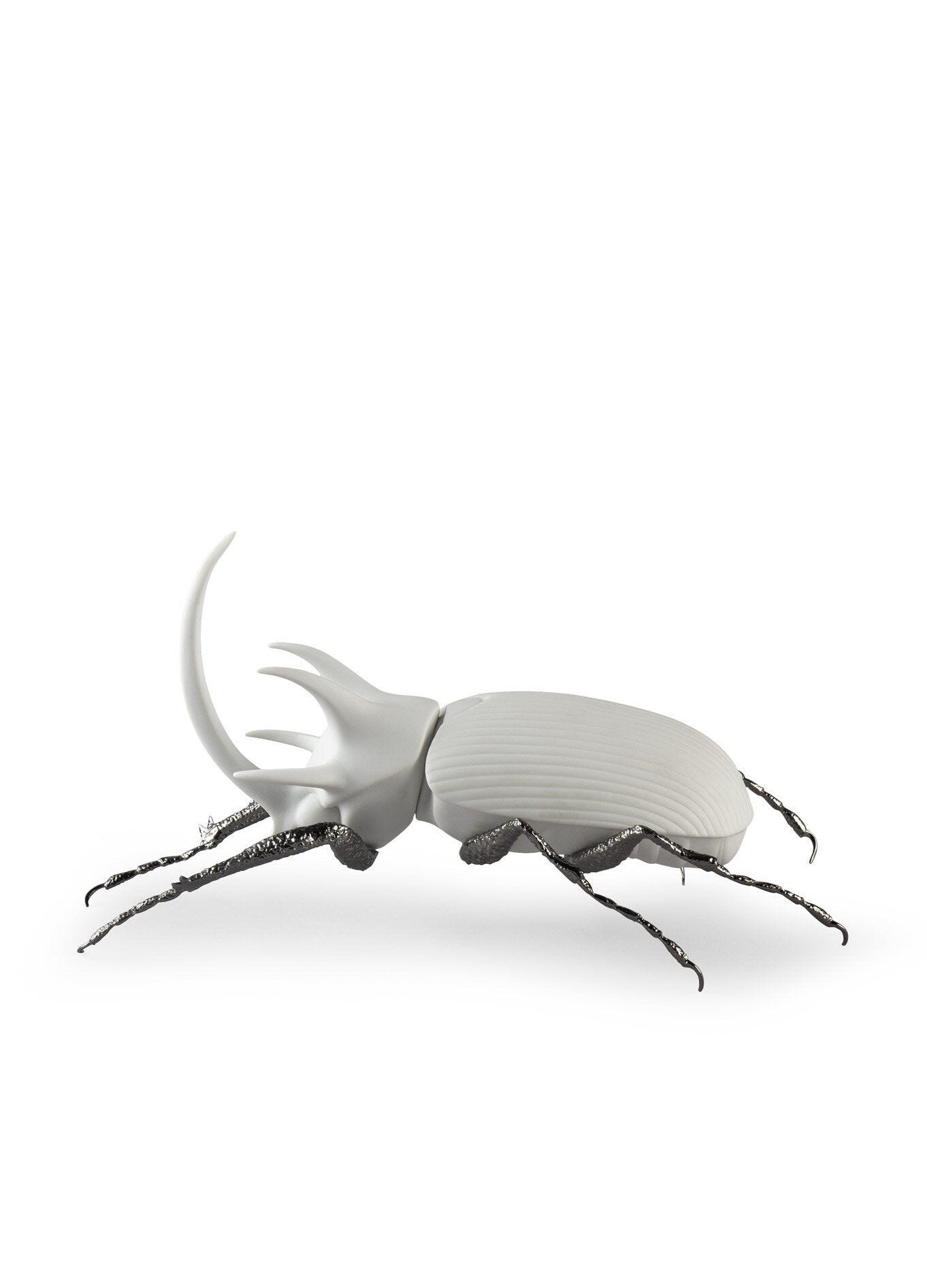 Lladró - Rhinoceros Beetle Figurine - Matte White