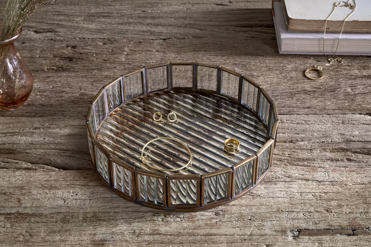Nkuku - Ruaka Glass Vanity Tray - Brass