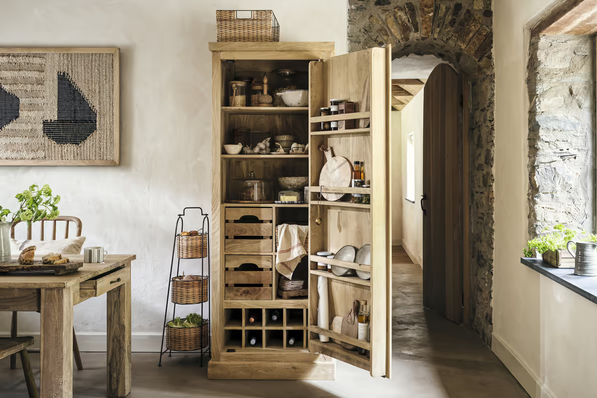 Nkuku - Vivan Grooved Pantry Cupboard - Natural
