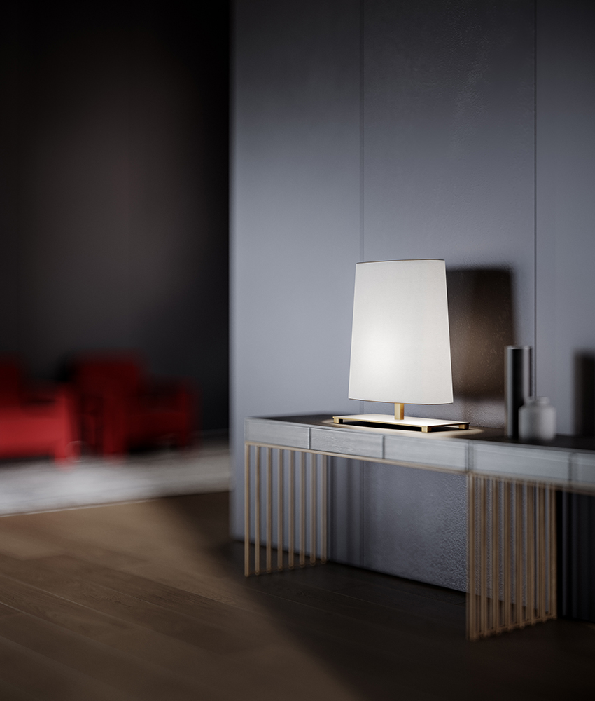 Contardi Lighting Ovale Table Lamp - Large - Matt Black Silk Lacquered - White Cotton 800