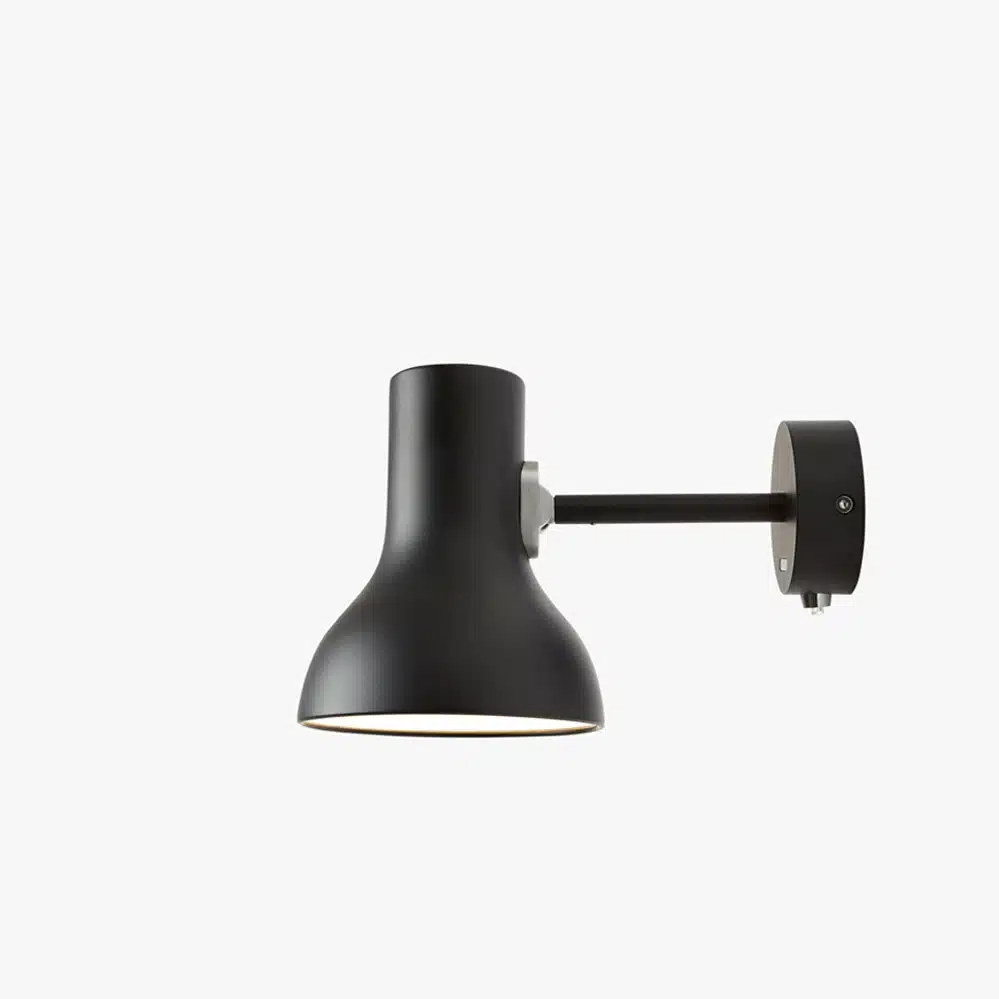 Anglepoise Light - Type 75 Mini Wall Light Jet Black - Jet Black Finish - Aluminium Shade