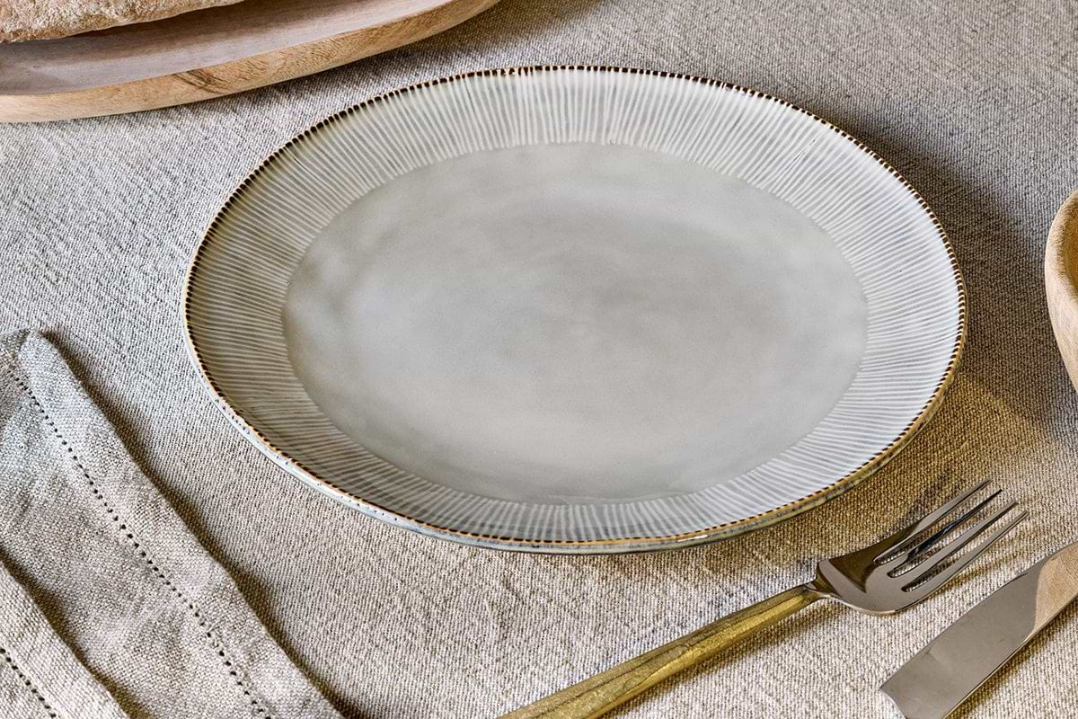 Nkuku - Malia Dinner Plate - Cream