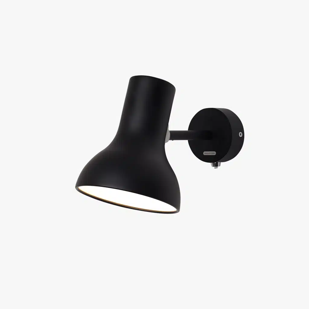 Anglepoise Light - Type 75 Mini Wall Light Jet Black - Jet Black Finish - Aluminium Shade