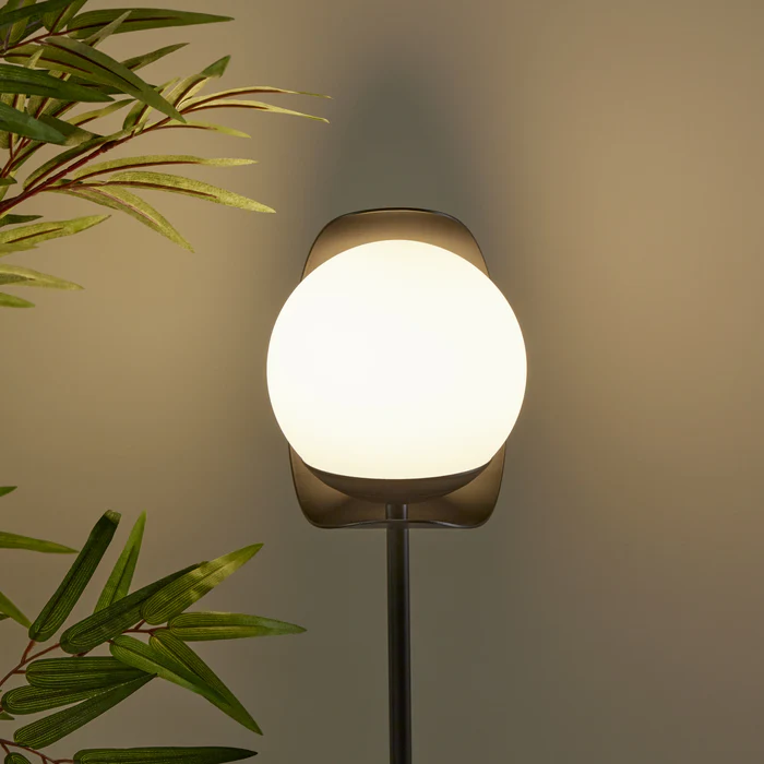 Northern Light - Callisto Opal Table Lamp - Matt Black Finish - Matt Opal Glass Globe 150mm Shade