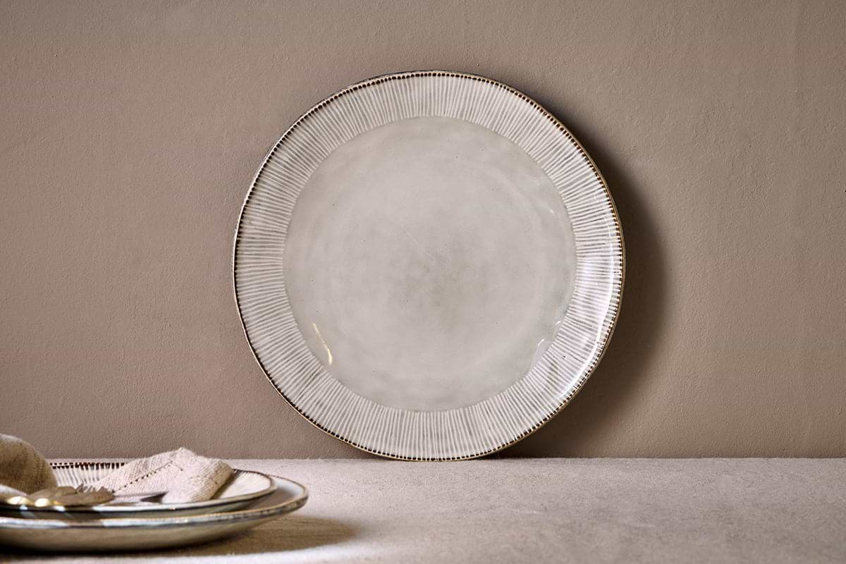 Nkuku - Malia Dinner Plate - Cream