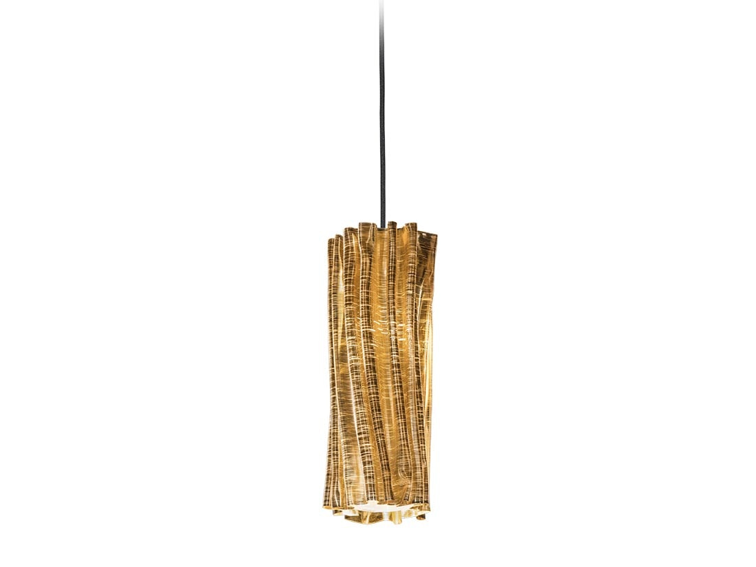 Slamp - Accordéon Vertical Suspension Lamp - Gold