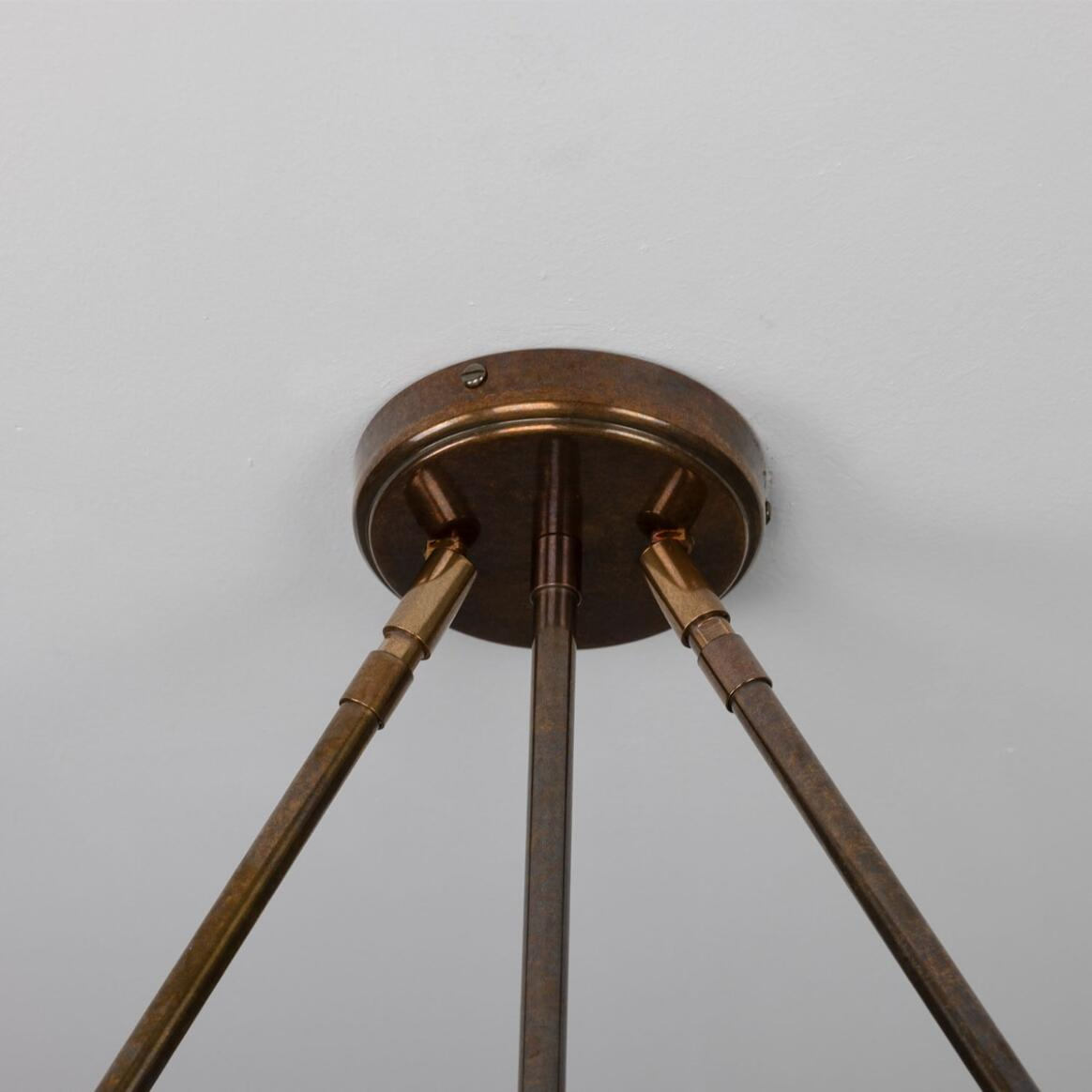 Mullan Eclipse Brass Dome Chandelier Six-Light - Antique Brass Finish