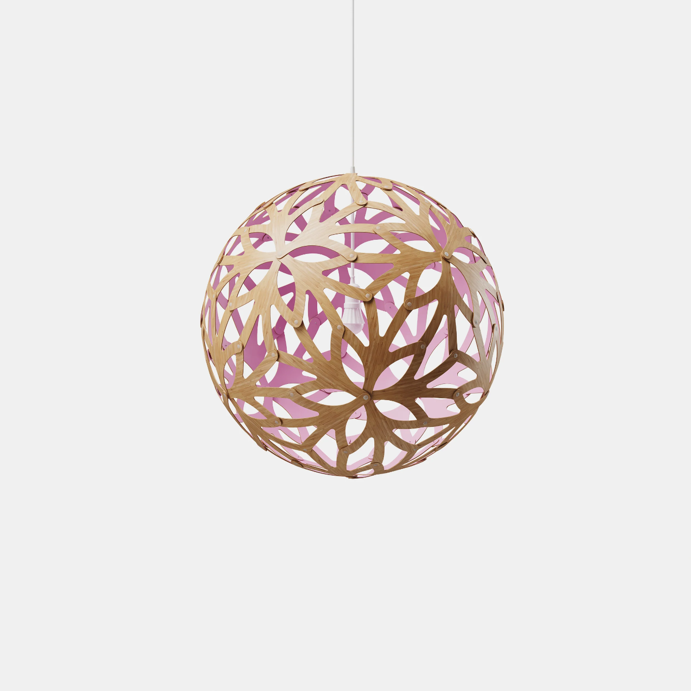 David Trubridge Floral Pendant Light - 1000mm (39") - Pink