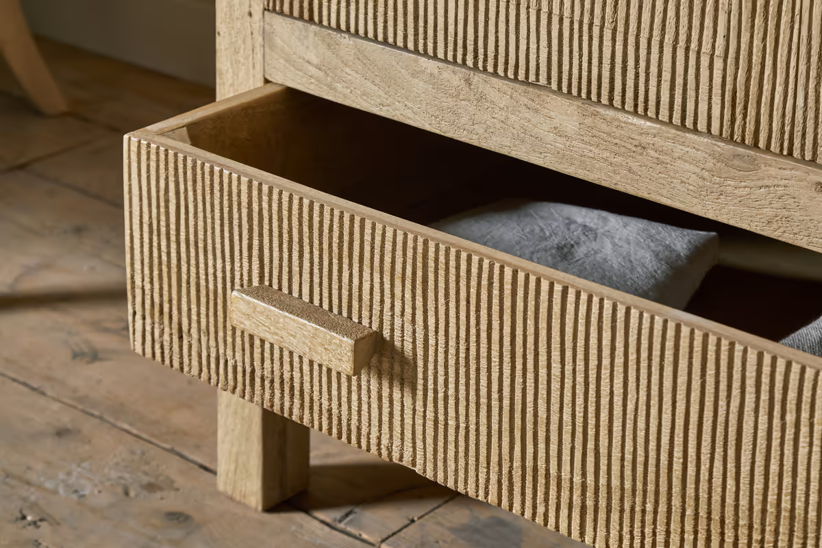 Nkuku - Vivan Grooved Wardrobe - Natural