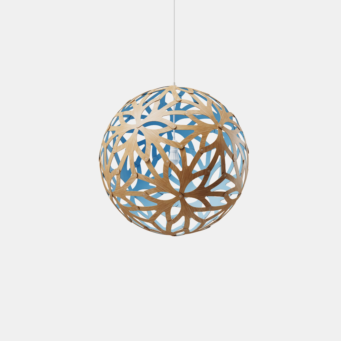 David Trubridge Floral Pendant Light - 1600mm (63") - Blue