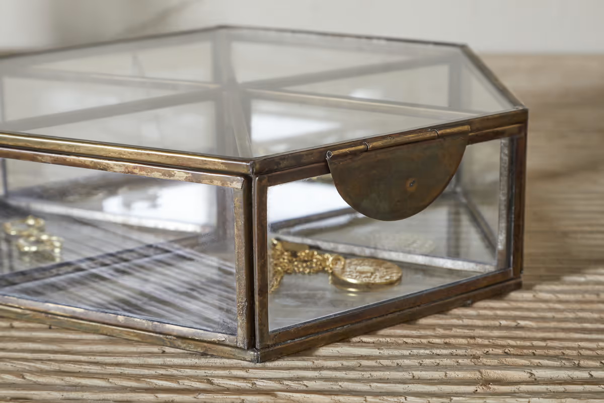 Nkuku - Sitara Jewellery Box - Antique Brass - Large