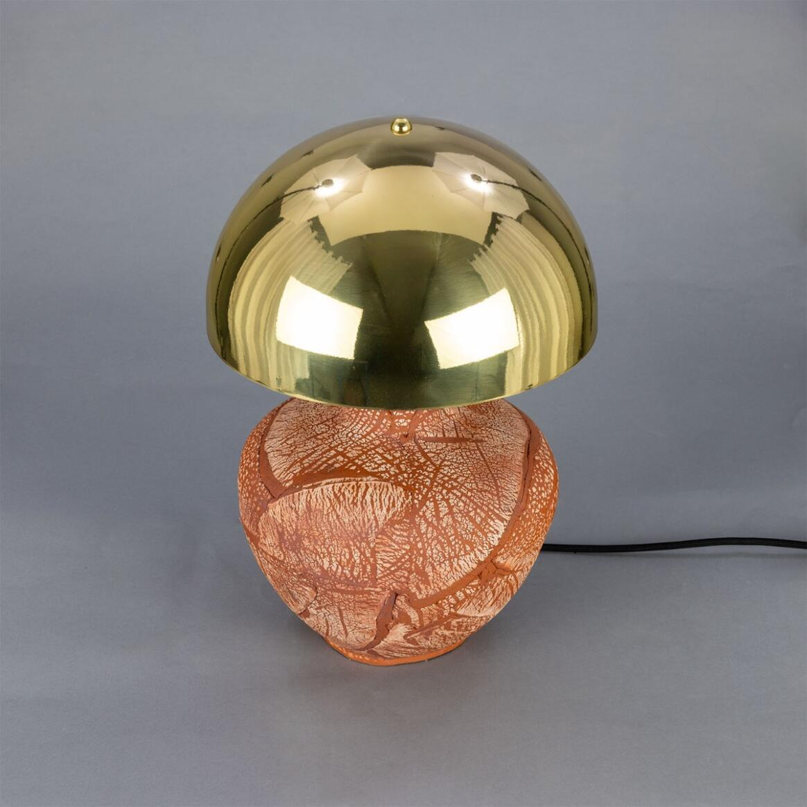 Mullan Lawson Ceramic Table Lamp With Polished Brass Shade - Red Iron