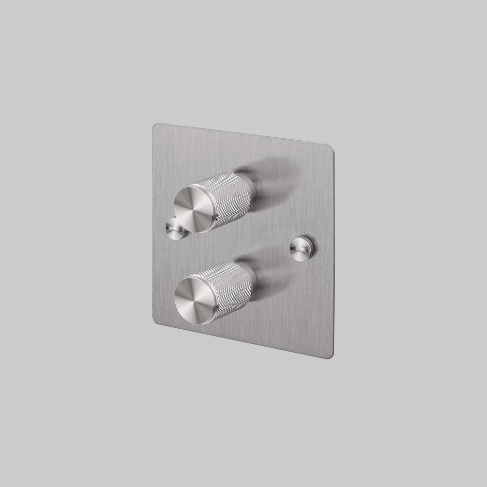 Buster & Punch - 2G Dimmer 120W Cross - Steel Finish