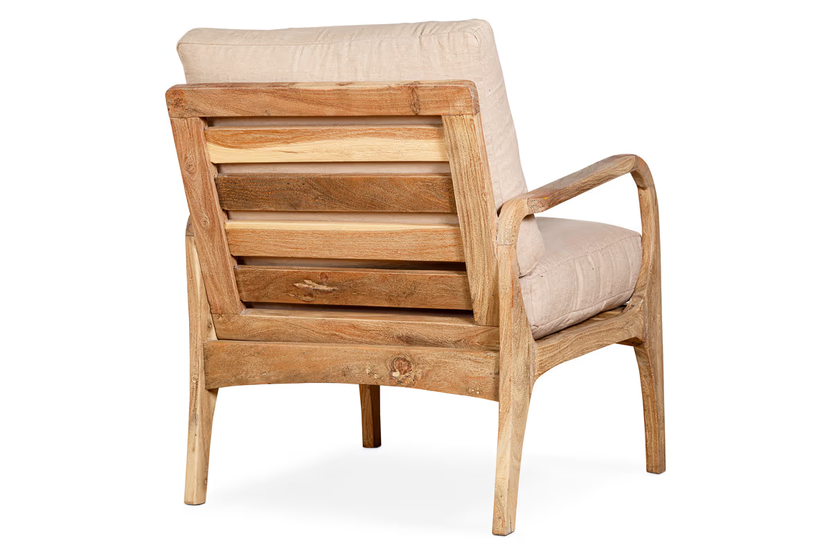 Nkuku - Jaya Acacia Wood & Linen Occasional Chair - Natural