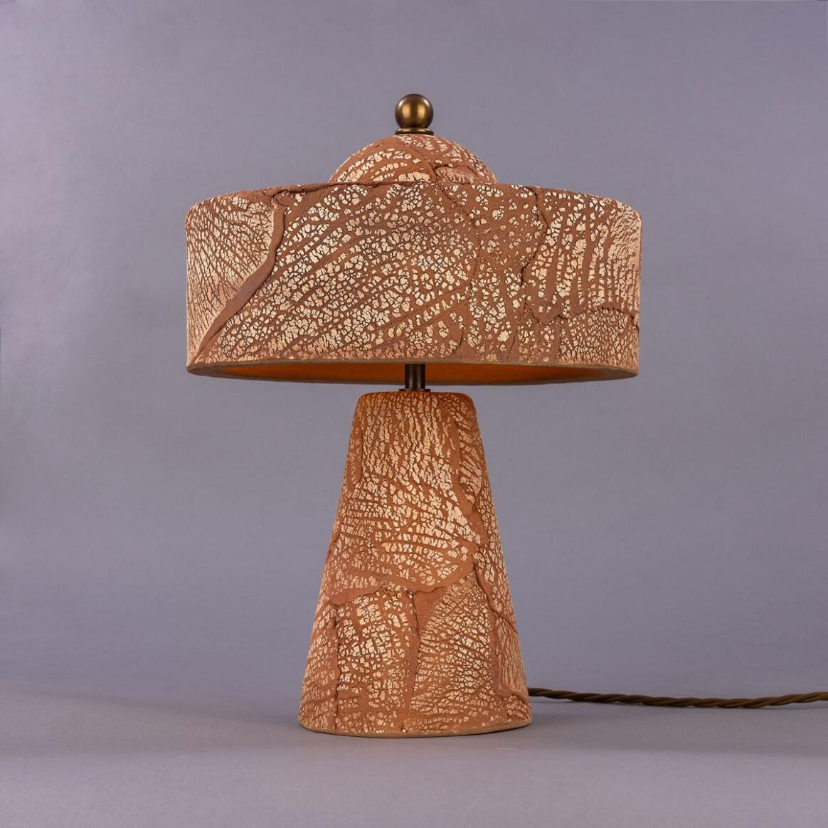 Mullan Seville Ceramic Mid-Century Modern Table Lamp Red Iron - Antique Brass Finish