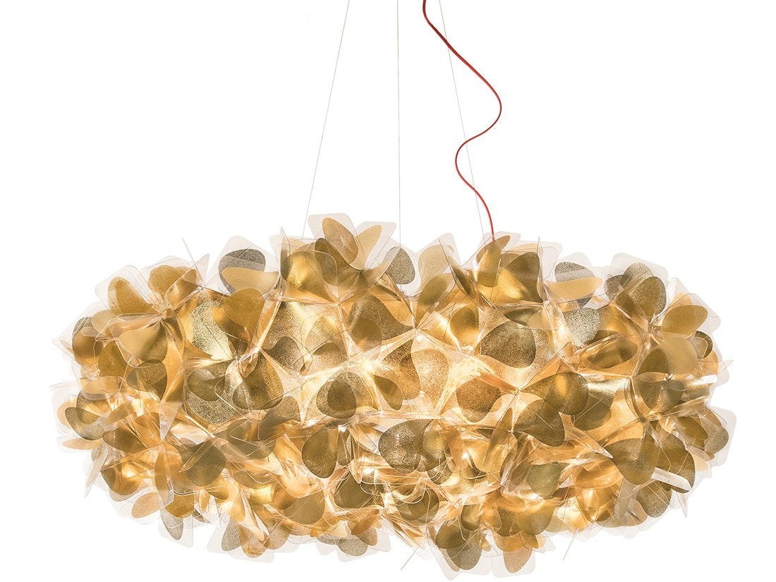 Slamp - Clizia Suspension 130 Lamp - Mama Non Mama Gold - Red Wire