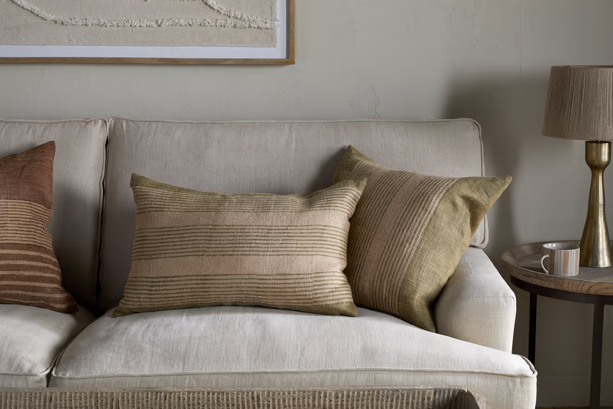 Nkuku - Eesha Jute Cushion Cover - Sage Green - 50 x 50cm