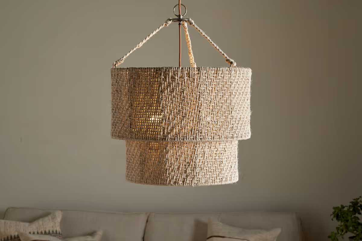 Nkuku - Thimba Woven Jute Chandelier - Natural